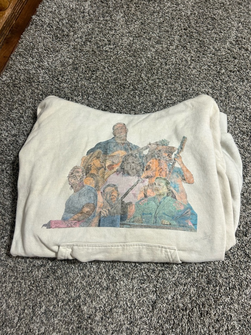 Cream Pullover Hoodie with Multi-Artist Graphic